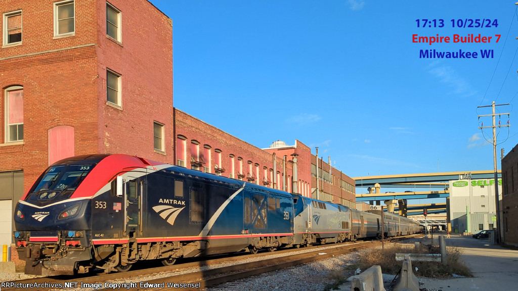 Empire Builder 7 with AMTK 353 & 51